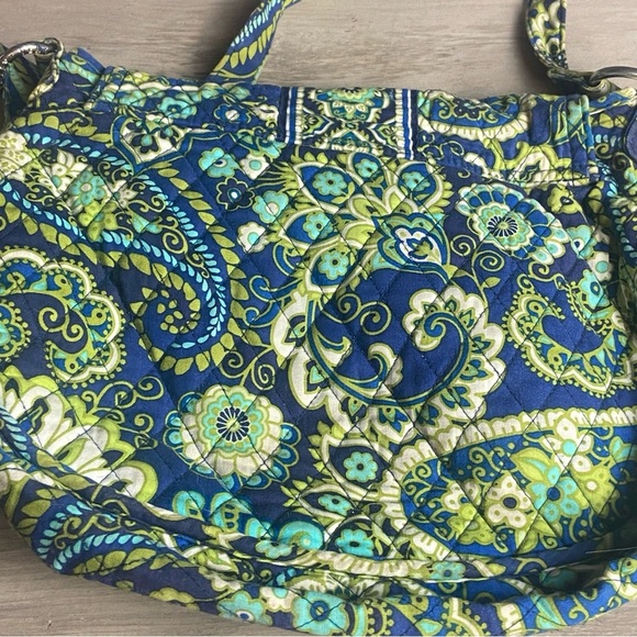 Vera Bradley Rhythm & Blues Saddle Up Crossbody Bag Womens Blue Green Quilted - Picture 9 of 16